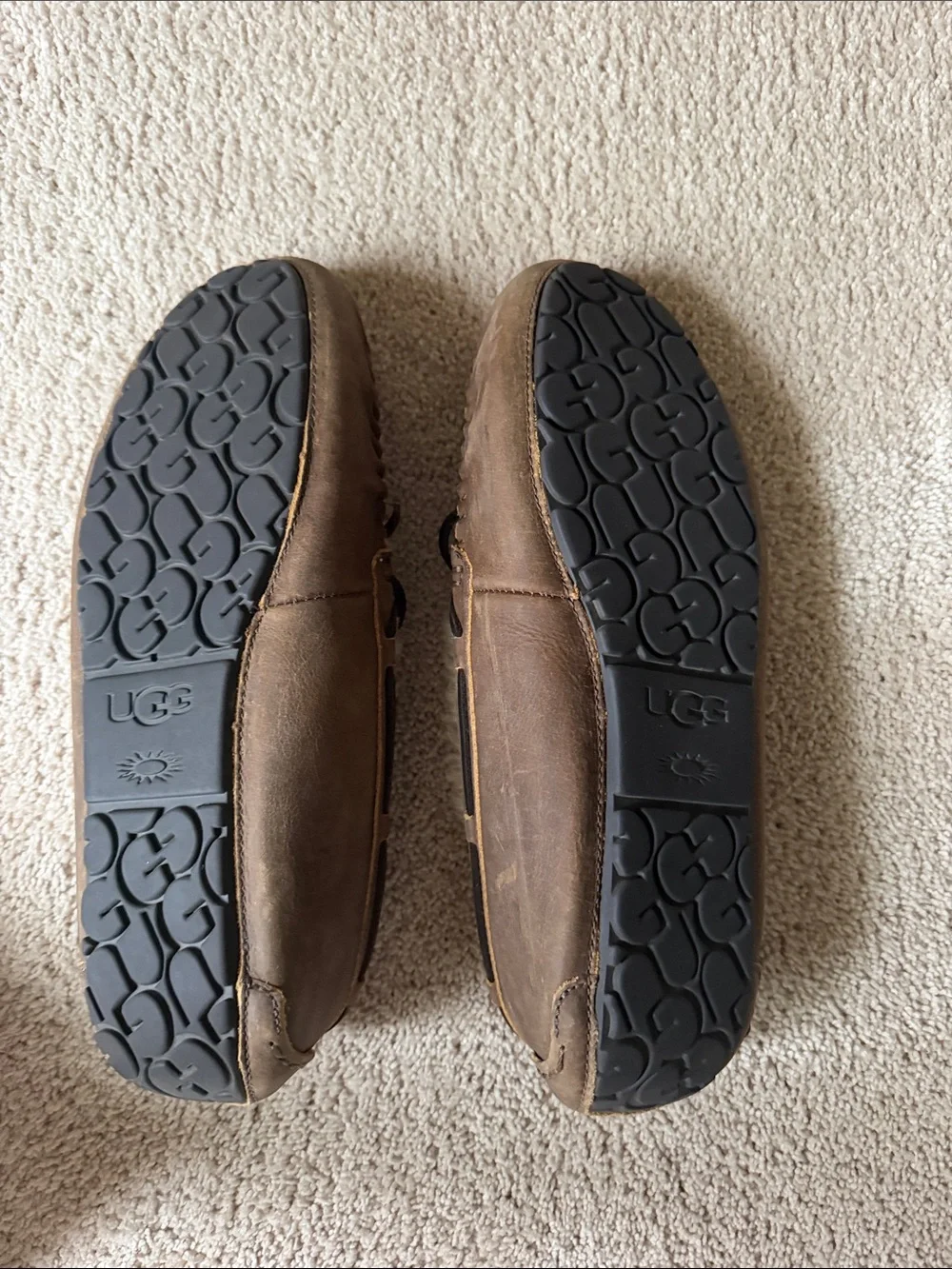 UGG Men's Chestnut Suede Moccasin Slippers with Shearling